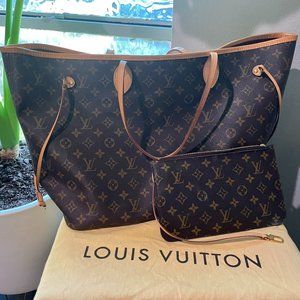 Louis Vuitton Neverfull GM Tote / Bag with Detachable Coin Purse and Dustbag